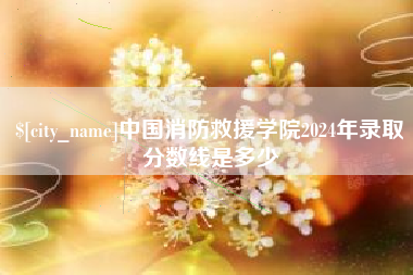 福州中国消防救援学院2024年录取分数线是多少