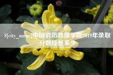 福州中国消防救援学院2019年录取分数线是多少