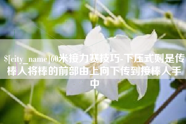 福州60米接力赛技巧-下压式则是传棒人将棒的前部由上向下传到接棒人手中