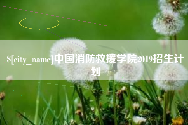福州中国消防救援学院2019招生计划