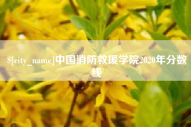 福州中国消防救援学院2020年分数线